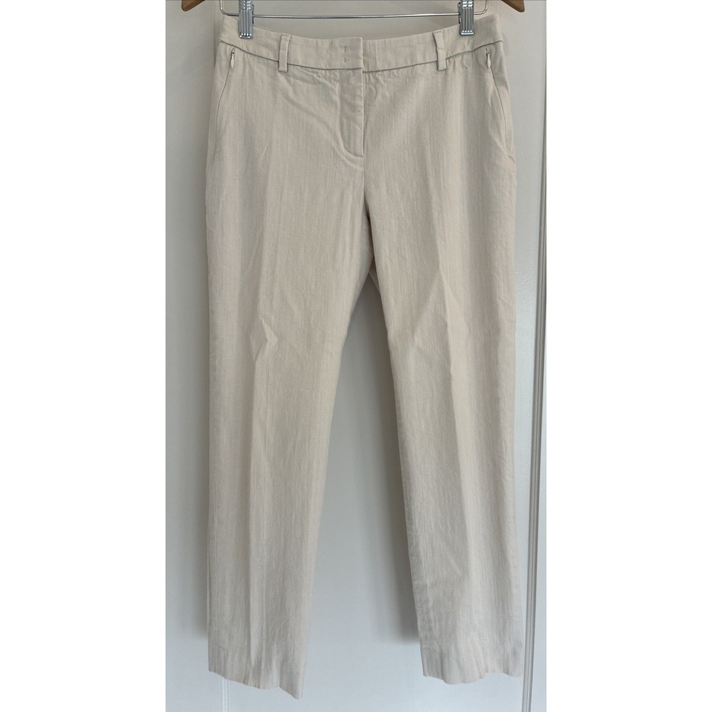 Akris Punto Tailored Trousers Womens Size 4 Ivory Minimalist Workwear Chic Pants